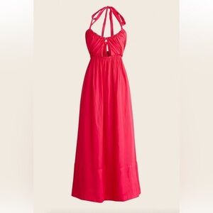 J. CREW Pink Halter Cutout Featherweight Satin Dress